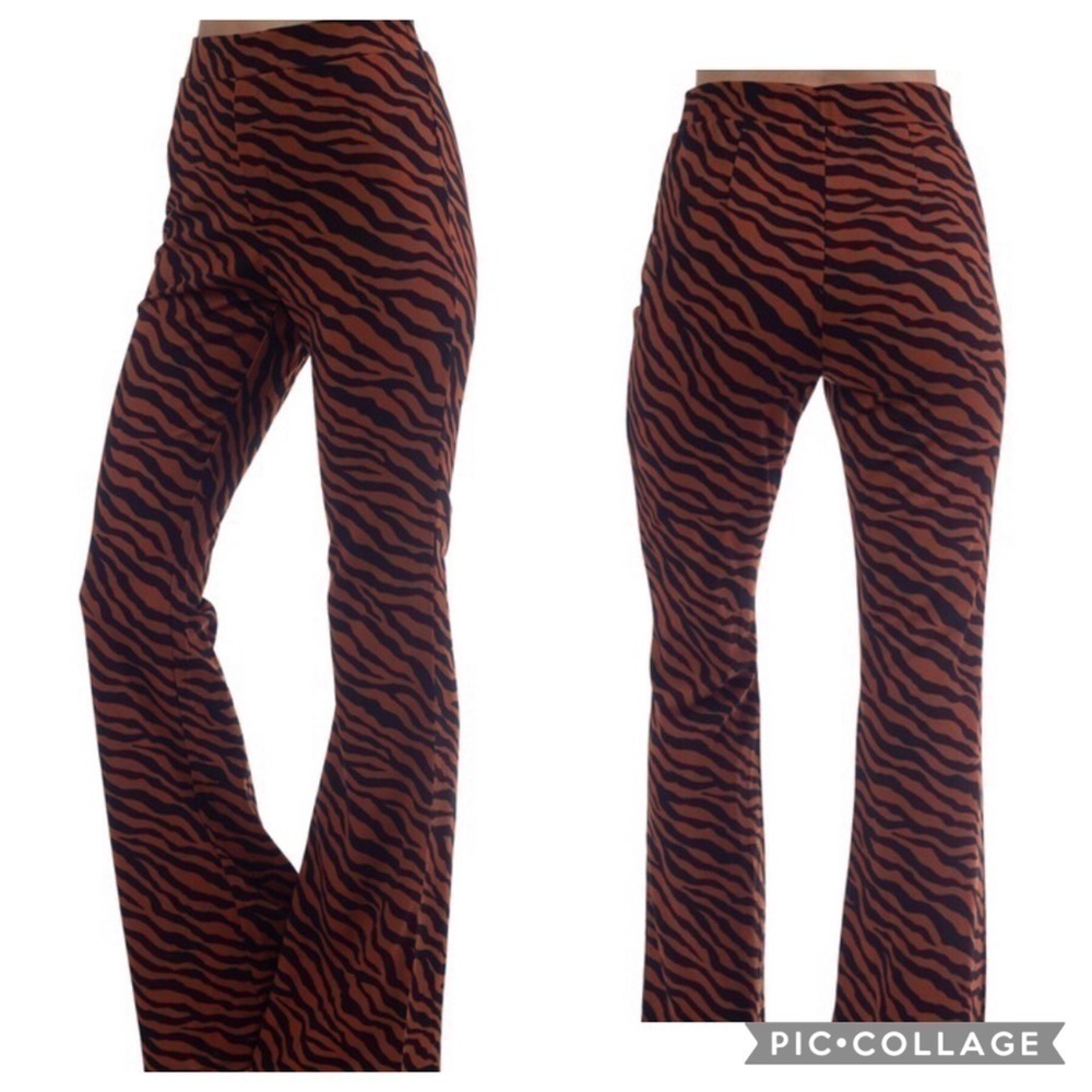 Rust & Black Tiger Print Pants - Picture 2 of 3